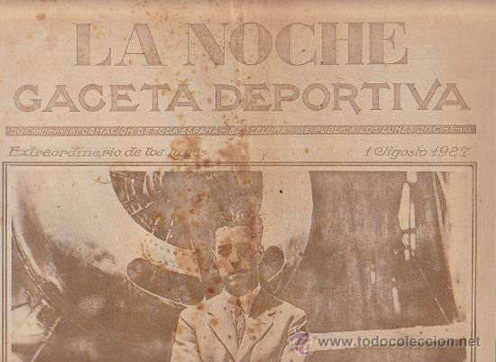 Sports collectibles: GACETA DEPORTIVA LA NOCHE 1-8-1927