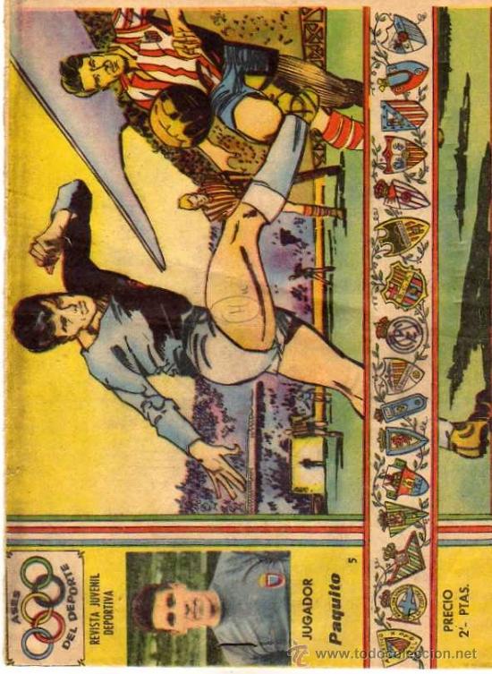Sammelleidenschaft Sport: Revista juvenil Ases del deporte. Jugador Paquito. Deportivo de la Coru&ntilde;a. Tebeo.