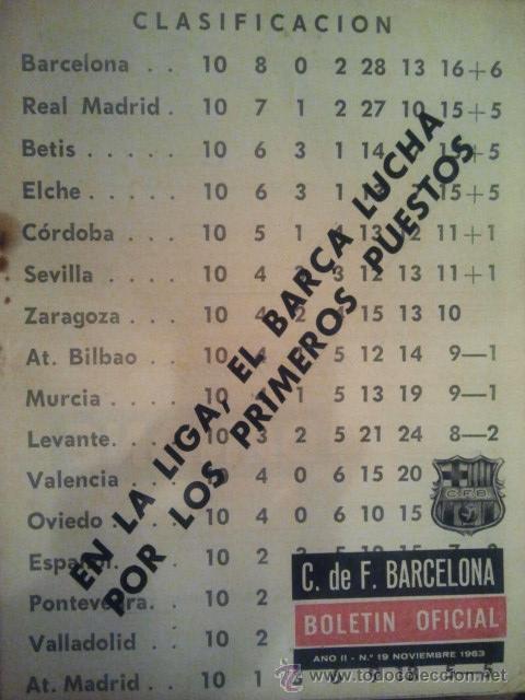 Sammelleidenschaft Sport: N&ordm; 19 C F BARCELONA BOLETIN OFICIAL 1963 BAR&Ccedil;A