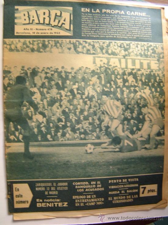 Sports collectibles: Periodico  BAR&Ccedil;A . 1965.