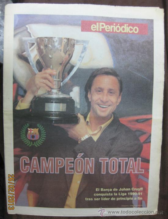 Coleccionismo deportivo: LA LLIGA.EL PERIODICO.ESPECIAL BAR&Ccedil;A CAMPE&Oacute;N.LIGA 1990/1991.EL BAR&Ccedil;A DE CRUYFF.