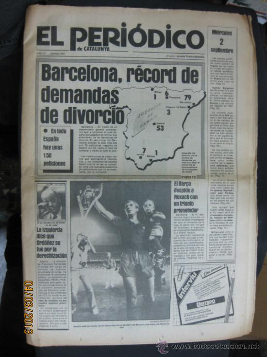 Sammelleidenschaft Sport: ENCUENTRO DE HOMENAJE A REXACH.F.C.BARCELONA 1 - ARGENTINA 0. . 2 SEPTIEMBRE 1981.EL PERIODICO.
