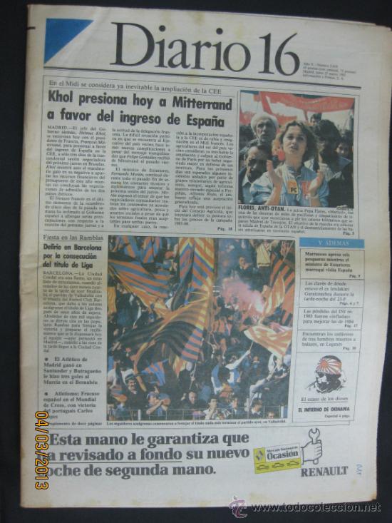 Coleccionismo deportivo: LA LIGA. 25 MARZO 1985. F.C.BARCELONA.BAR&Ccedil;A CONSIGUE EL T&Iacute;TULO DE LIGA.DIARIO 16.
