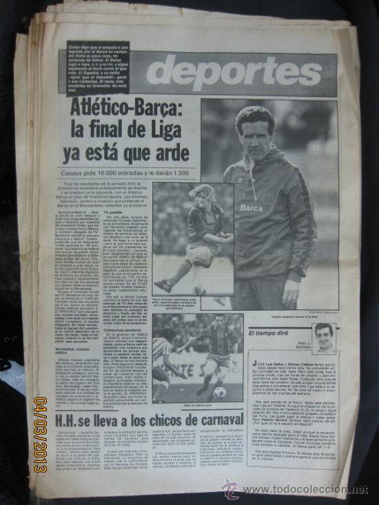 Collezionismo sportivo: LA LIGA. 24 FEBRERO 1981. F.C.BARCELONA. LA LIGA EST&Aacute; QUE ARDE. DEPORTES, EL PERIODICO.