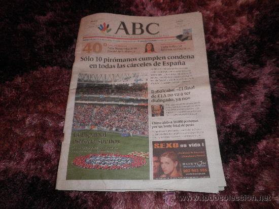 Coleccionismo deportivo: DIARIO ABC N&ordm; 34194 - 3 de agosto de 2009 - 80 p&aacute;ginas -