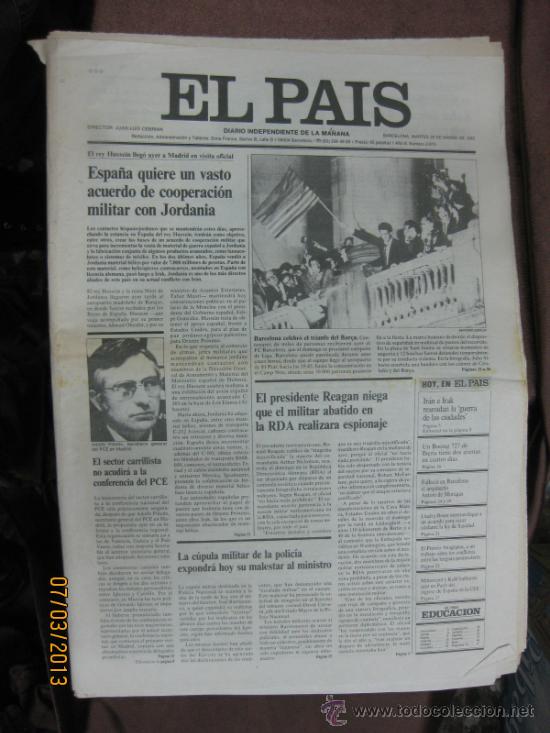 Sammelleidenschaft Sport: LA LIGA. 26 MARZO 1985. F.C.BARCELONA. BAR&Ccedil;A CAMPE&Oacute;N DE LA LIGA. EL PA&Iacute;S. 4 P&Aacute;GINAS Y PORTADA.