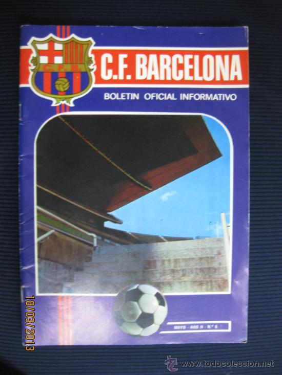 Collezionismo sportivo: BOLET&Iacute;N C.F.BARCELONA. N&ordm; 6. MAYO 1971. FIGURA DEL MES MART&Iacute; FILOSIA.