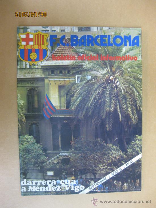 Collezionismo sportivo: BOLETIN OFICIAL INFORMATIVO F.C .BARCELONA. N&ordm; 51. SEPTIEMBRE 195.