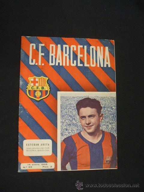 Sports collectibles: BOLETIN C.F. BARCELONA - N&ordm; 53 - 14 ENERO 1956 - BARCELONA - REAL SOCIEDAD