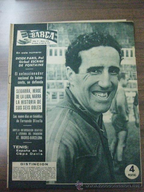 Colecionismo desportivo: REVISTA BAR&Ccedil;A N&ordm; 174. 16 ABRIL 1959. EN PORTADA HELENIO HERRERA