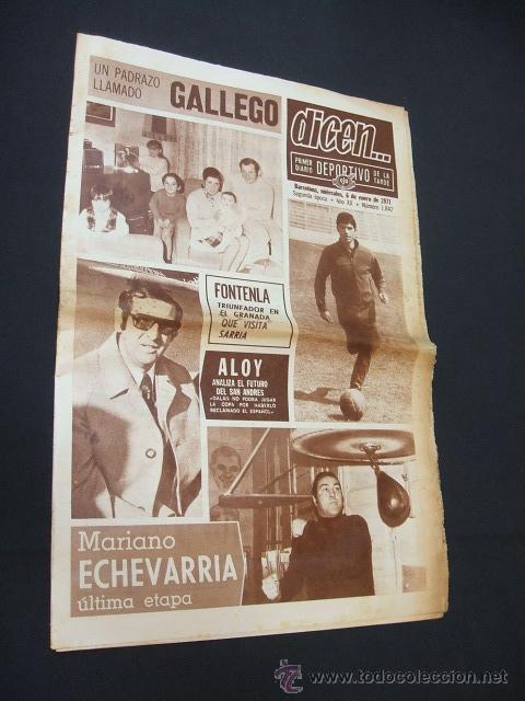 Sports collectibles: DICEN - UN PADRAZO LLAMADO GALLEGO - N&ordm; 1842 - 6 ENERO 1971 -