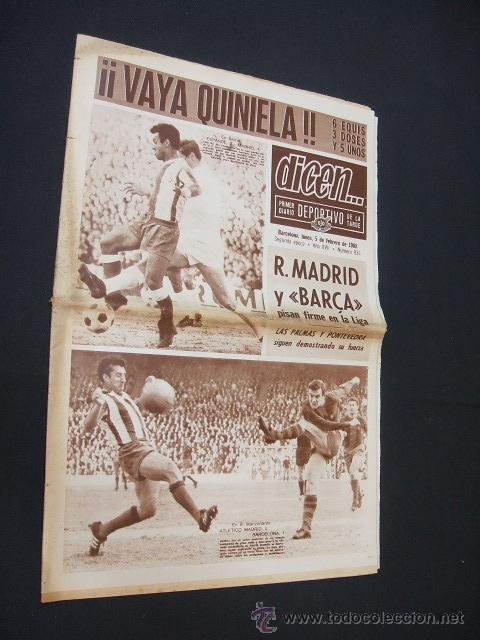 Sports collectibles: DICEN - R. MADRID Y BAR&Ccedil;A PISAN FIRME EN LA LIGA - N&ordm; 934 - 5 FEBRERO 1968 -