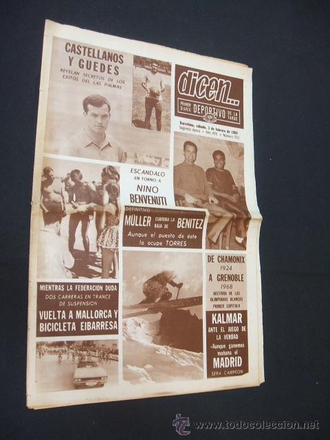 Sports collectibles: DICEN - M&Uuml;LLER CUBRIRA LA BAJA DE BENITEZ - N&ordm; 933 - 3 FEBRERO 1968 -