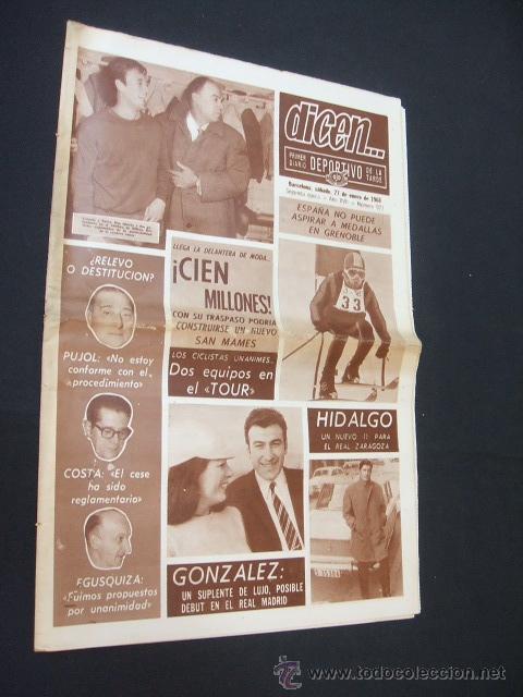 Sports collectibles: DICEN - ESPA&Ntilde;A NO PUEDE ASPIRAR A MEDALLAS EN GRENOBLE - N&ordm; 927 - 27 ENERO 1968 -