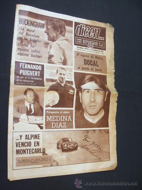 Sports collectibles: DICEN - AL REGRESO DE MEJICO, DOCAL SE QUEDA EN SARRIA - N&ordm; 1865 - 2 FEBRERO 1971 -