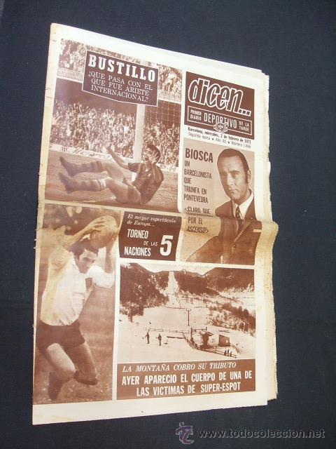 Sports collectibles: DICEN - BUSTILLO &iquest;QUE PASA CON EL ARIETE QUE FUE INTERNACIONAL? - N&ordm; 1866 - 3 FEBRERO 1971 -
