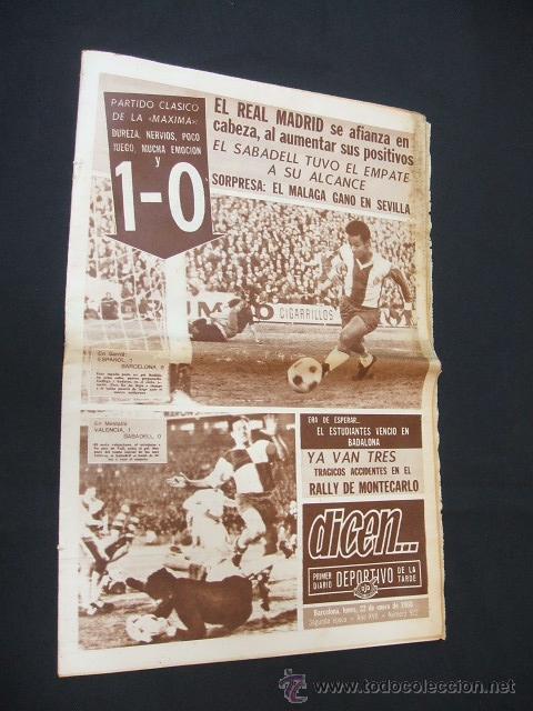 Sports collectibles: DICEN - ESPA&Ntilde;OL 1 BARCELONA 0 - N&ordm; 922 - 22 ENERO 1968 -
