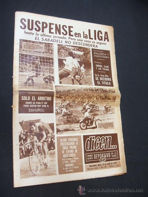 Sports collectibles: DICEN - SUSPENSE EN LA LIGA HASTA LA ULTIMA JORNADA - N&ordm; 1613 - 13 ABRIL 1970 -
