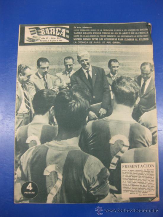 Collezionismo sportivo: REVISTA BAR&Ccedil;A N&ordm; 233/ 2 JUNIO 1960. PORTADA BROCIC NUEVO ENTRENADOR AZULGRANA..