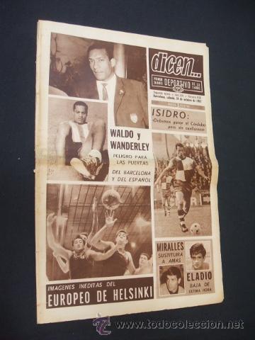 Sports collectibles: DICEN - IMAGENES INEDITAS DEL EUROPEO DE HELSINKI - N&ordm; 838 - 14 OCTUBRE 1967 -