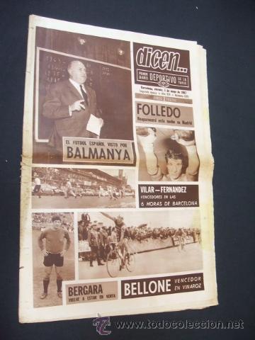 Sports collectibles: DICEN -  EL FUTBOL ESPA&Ntilde;OL VISTO POR BALMANYA - N&ordm; 699 - 5 MAYO 1967 -