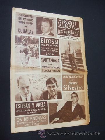 Sports collectibles: DICEN -  TRAS EL ACCIDENTE DE ENRIQUE SILVESTRE - N&ordm; 1063 - 5 JULIO 1968 -