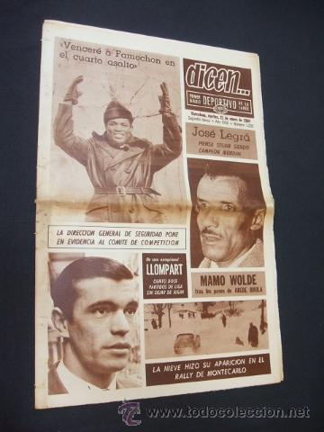 Sports collectibles: DICEN -  LA NIEVE HIZO APARICION EN EL RALLY DE MONTECARLO  - N&ordm; 1233 - 21 ENERO 1969 -