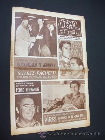 Sports collectibles: DICEN - LLEGO EL INTER A BARCELONA - N&ordm; 1537 - 13 ENERO 1970 -