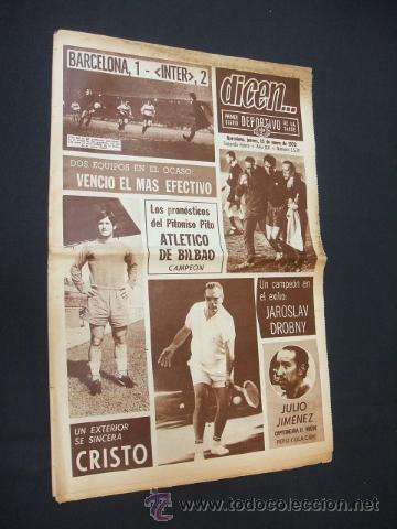 Sports collectibles: DICEN - LA PRIMERA EN LA FRENTE, BARCELONA 1 INTER 2 - N&ordm; 1539 - 15 ENERO 1970 -