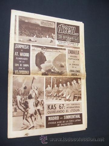 Sports collectibles: DICEN - SORPRESA, EL AT. MADRID ELIMINADO POR LA VOJVODINA - N&ordm; 586 - 22 DICIEMBRE 1966 -