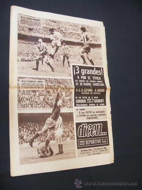 Sports collectibles: DICEN - 3 GRANDES, A POR EL TITULO - N&ordm; 308 - 31 ENERO 1966 -