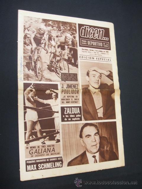 Sports collectibles: DICEN - GALIANA SE DESHIZO DE MOTKAR - N&ordm; 211 - 8 OCTUBRE 1965 -