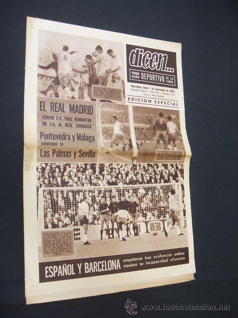 Sports collectibles: DICEN - EN SARRIA, ESPA&Ntilde;OL 1 BARCELONA 1 - N&ordm; 231 - 1 NOVIEMBRE 1965 -