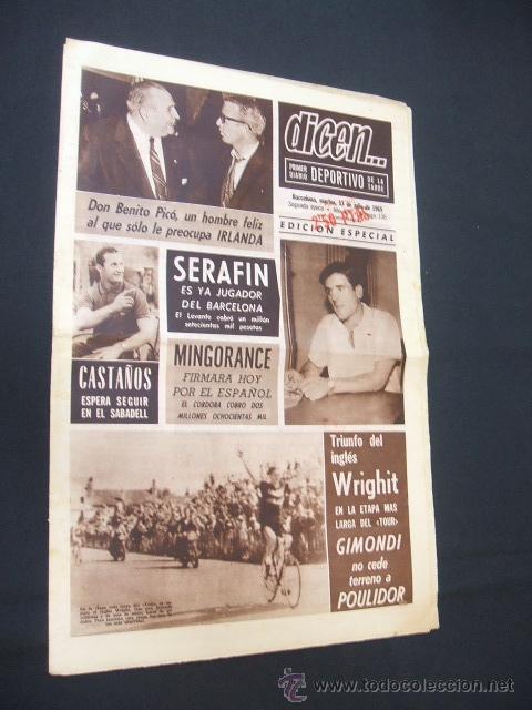 Sports collectibles: DICEN - SERAFIN ES YA JUGADOR DEL BARCELONA - N&ordm; 136 - 13 JULIO 1965 -