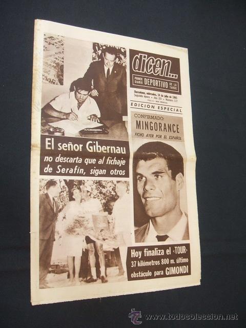 Sports collectibles: DICEN - MINGORANCE FICHO AYER POR EL ESPA&Ntilde;OL - N&ordm; 137 - 14 JULIO 1965 -
