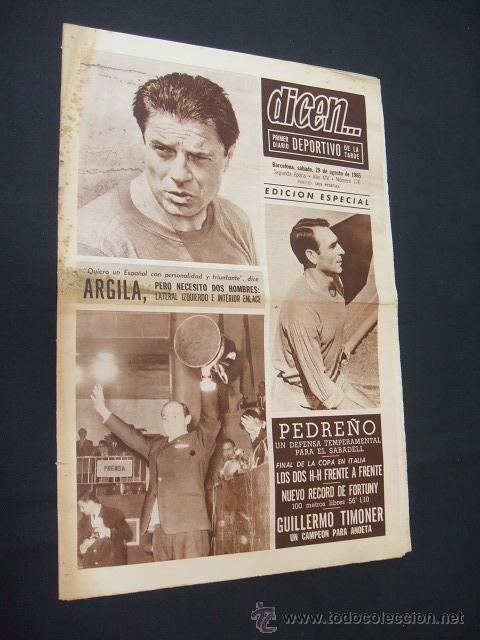 Sports collectibles: DICEN - FINAL DE LA COPA DE ITALIA, LOS DOS HH FRENTE A FRENTE - N&ordm; 176 - 28 AGOSTO 1965 -