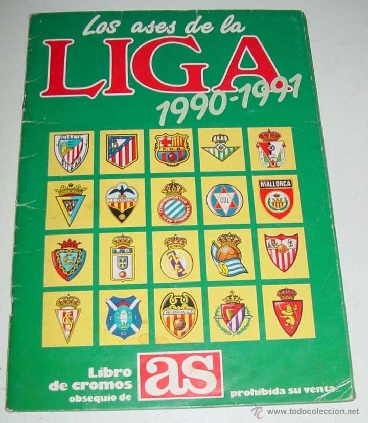 Sports collectibles: Album de cromos Futbol - Los ases de la Liga 90 / 91 - Completo con260 cromos.