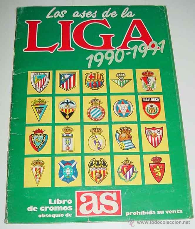 Sports collectibles: ALBUM DE CROMOS DE FUTBOL LOS ASES DE LA LIGA 90-91 - DEL PERIODICO AS - LE FALTAN 21 CROMOS.