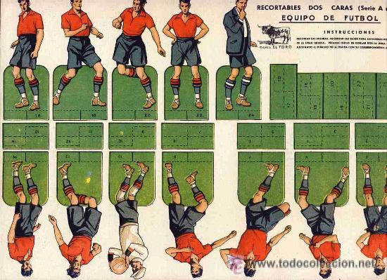 Sammelleidenschaft Sport: ANTIGUO RECORTABLE DE DEPORTES - EQUIPO DE FUTBOL - RECORTABLES DOS CARAS - MARCA EL TORO, SERIE A N