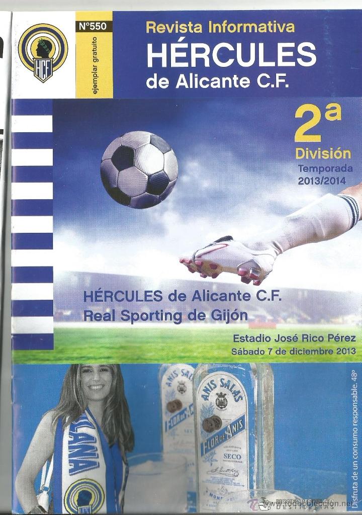 Coleccionismo deportivo: Revista Informativa H&eacute;rcules. Partido Hercules- Sporting de Gij&oacute;n. 7/12/2013