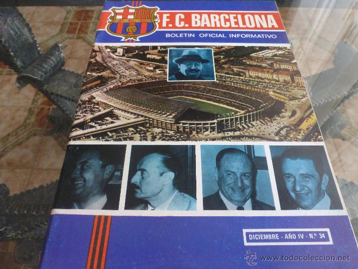 Coleccionismo deportivo: BOLETIN F.C.BARCELONA A&Ntilde;O IV N&ordm;:34(12-1973)-LIGA ZARAGOZA 2 BAR&Ccedil;A 2 Y BAR&Ccedil;A 5 SPORTING 1-FOTOS