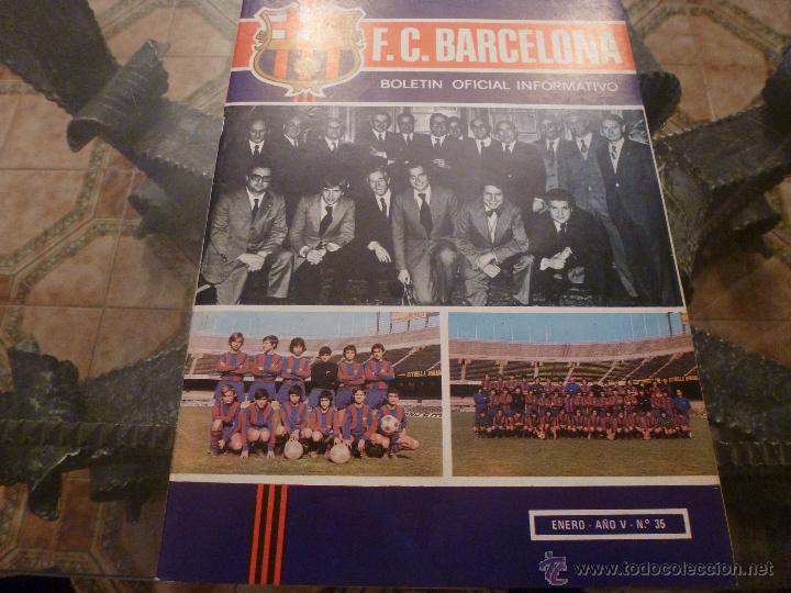 Coleccionismo deportivo: BOLETIN F.C.BARCELONA A&Ntilde;O V N&ordm;:35(1-1974)-LIGA VALENCIA 0 BAR&Ccedil;A 2 Y BAR&Ccedil;A 2 AT.MADRID 1-FOTOS