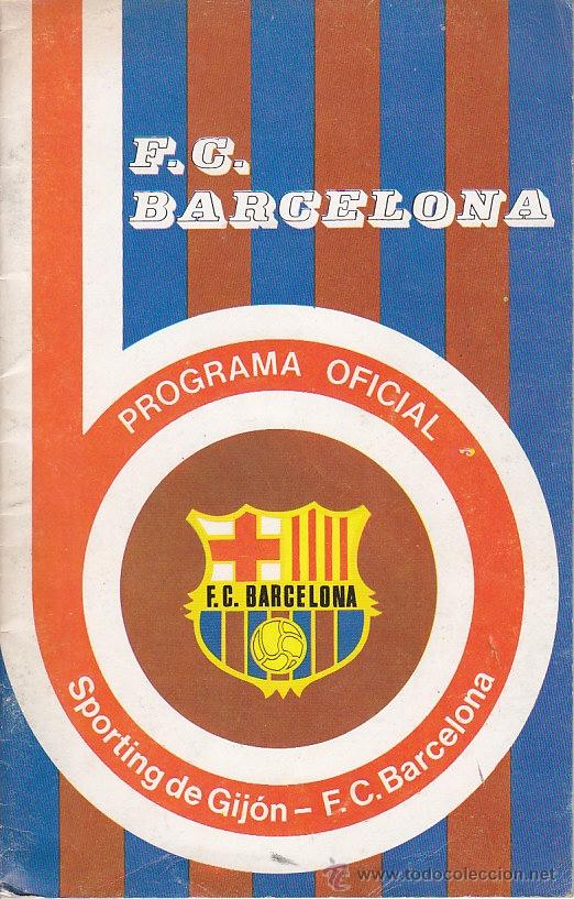 Coleccionismo deportivo: revista club de futbol barcelona- barça - programa oficial SPORTING GIJON F.C.BARCELONA LIGA 1975-76 - Foto 1 - 41050412