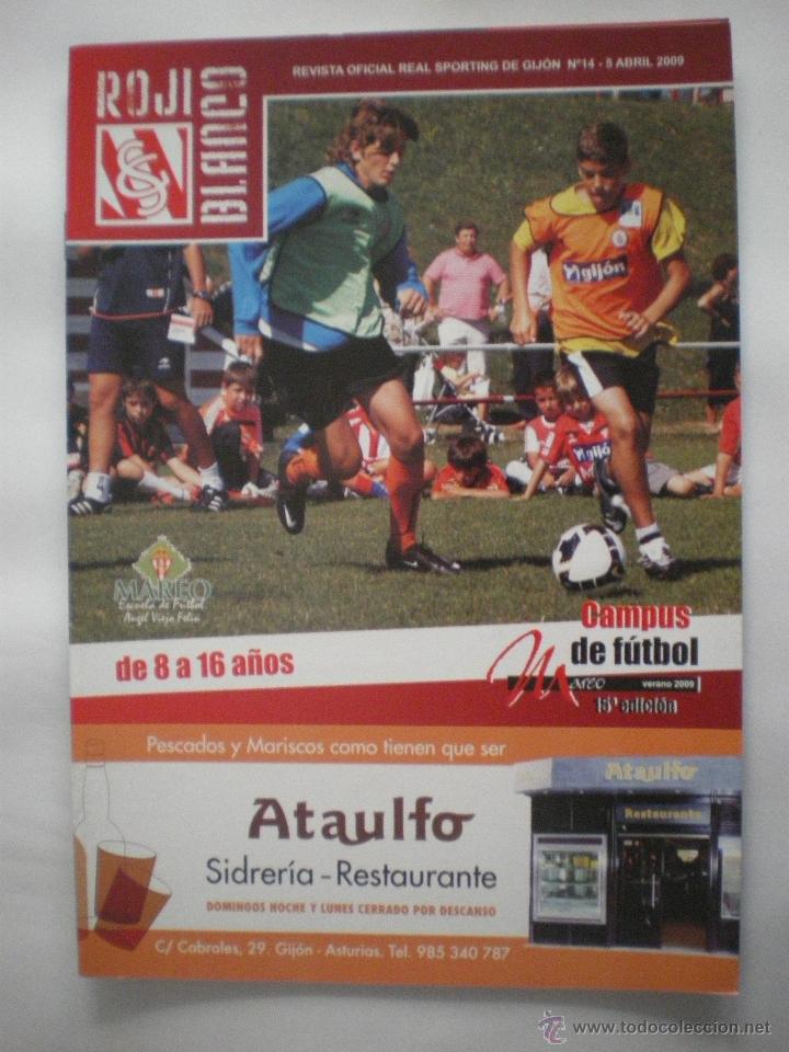 Collezionismo sportivo: Real Sporting de Gij&oacute;n - Racing de Santander - Revista of. Rojiblanco -N&ordm; 14 -05/04/2009-p&oacute;s. M&iacute;chel