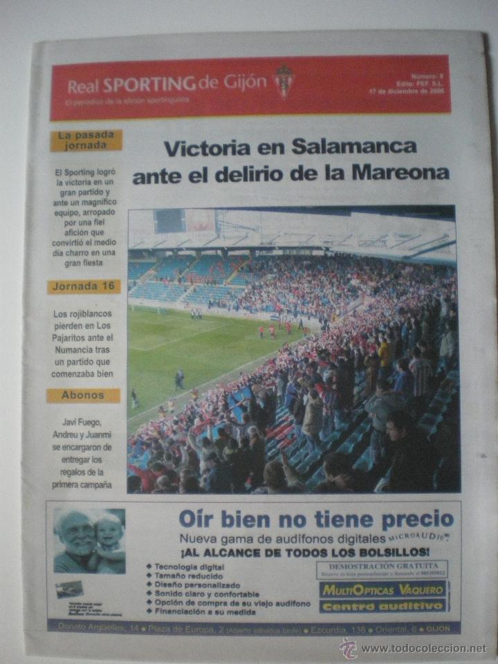 Coleccionismo deportivo: Real Sporting de Gij&oacute;n - U.D. Las Palmas - Peri&oacute;dico oficial Real Sporting - N&ordm; 8 - 17/12/2006