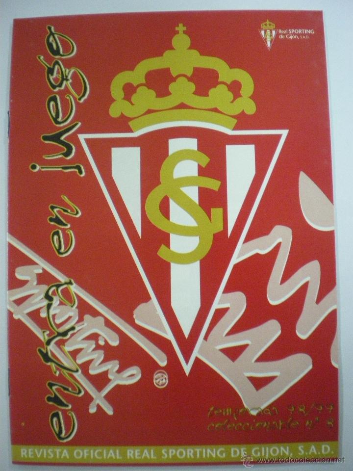 Coleccionismo deportivo: Real Sporting de Gij&oacute;n - C.D. Legan&eacute;s- Revista oficial Entra en Juego- N&ordm; 8-Temporada 1998/1999