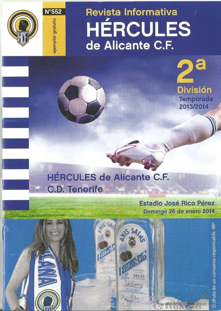 Sports collectibles: Revista Informativa H&eacute;rcules. Partido Hercules- Tenerife. 26/01/2014