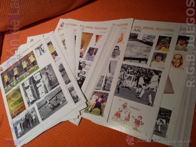 Coleccionismo deportivo: HISTORIA DEL REAL MADRID CONTADA POR ABC LAMINAS CROMOS