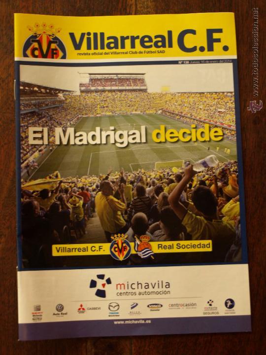 Sports collectibles: REVISTA OFICIAL VILLARREAL CF VS REAL SOCIEDAD. POSTER TOMAS PINA.16-1-2014.16 PAG. 15 X 21 CM