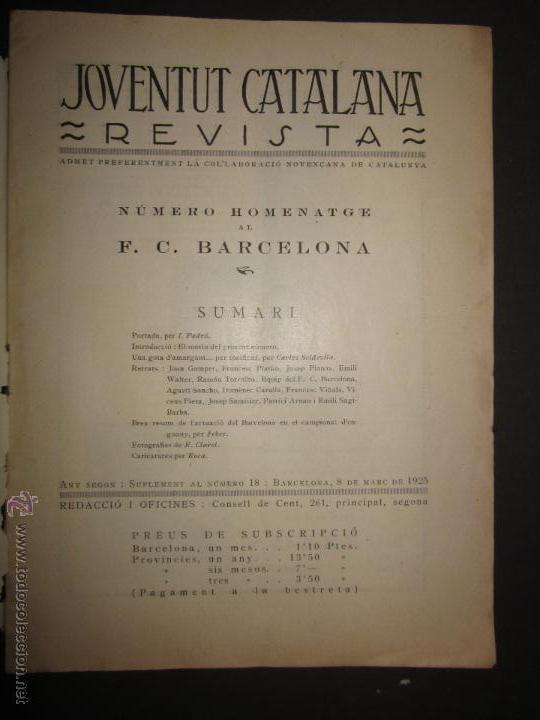 Coleccionismo deportivo: JOVENTUT CATALANA- NUMERO DE HOMENAJE AL F.C.BARCELONA- 1925- VER FOTOS Y MEDIDAS- (CD-394) - Foto 2 - 43694323